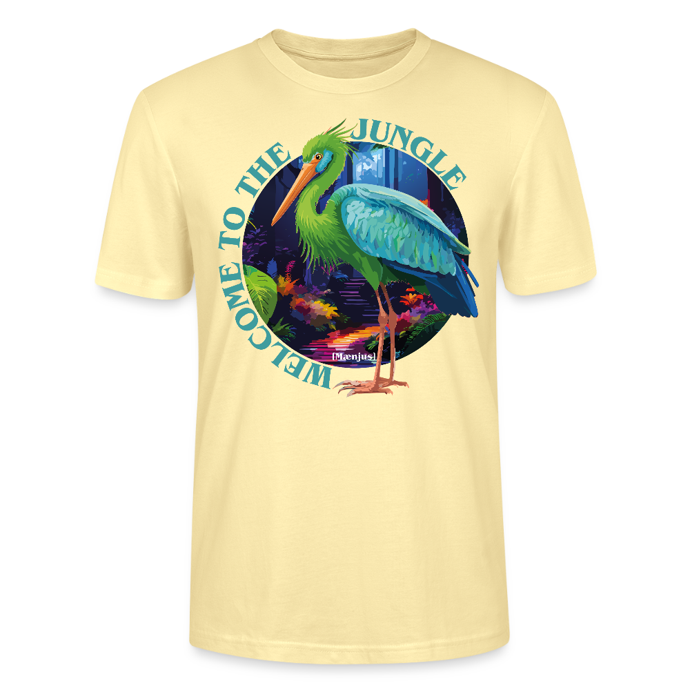 Unisex T-Shirt mit WELCOME TO THE JUNGLE PRINT Vorderseite - Creme