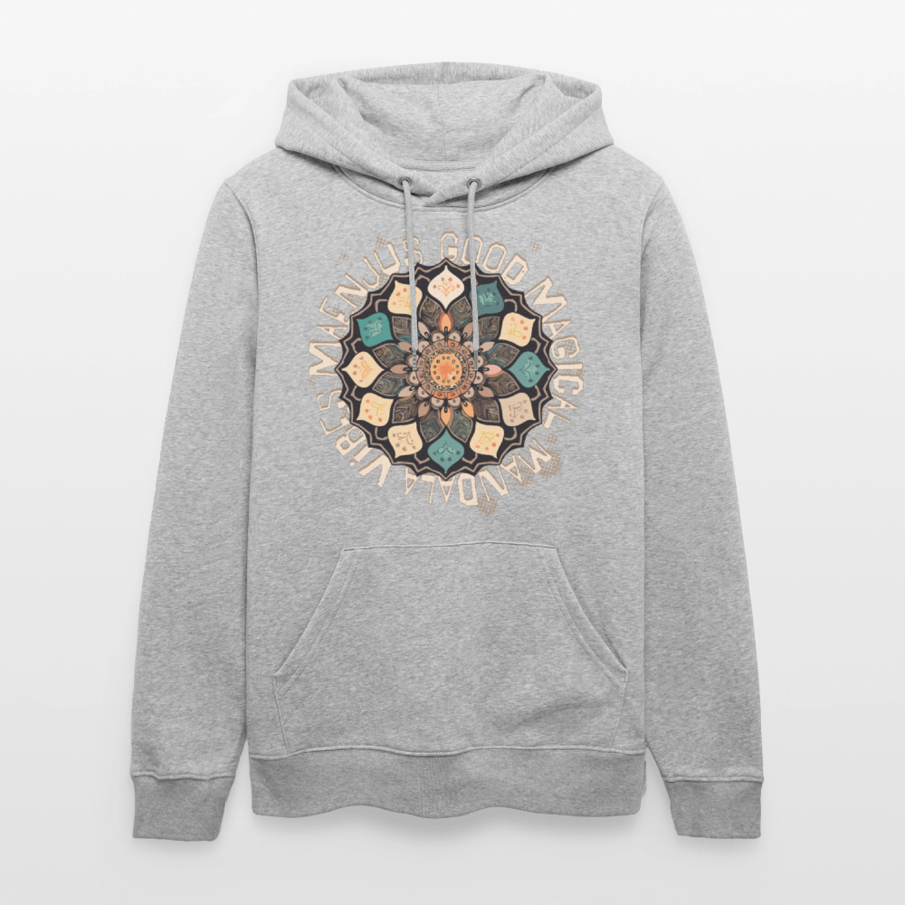 Unisex Bio-Hoodie mit MANDALA VIBES PRINT - Grau meliert
