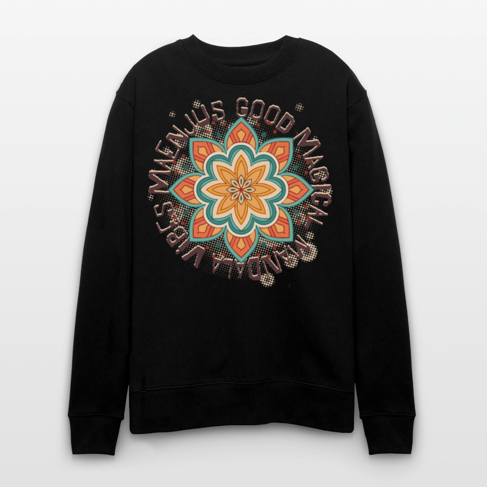 Unisex Bio-Sweatshirt mit MANDALA VIBES PRINT - Schwarz