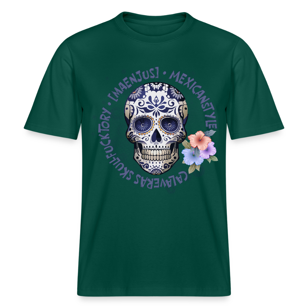 Relaxed Fit Unisex Bio-T-Shirt mit MAENJUS MEXICANSTYLE PRINT Vorderseite - Forest