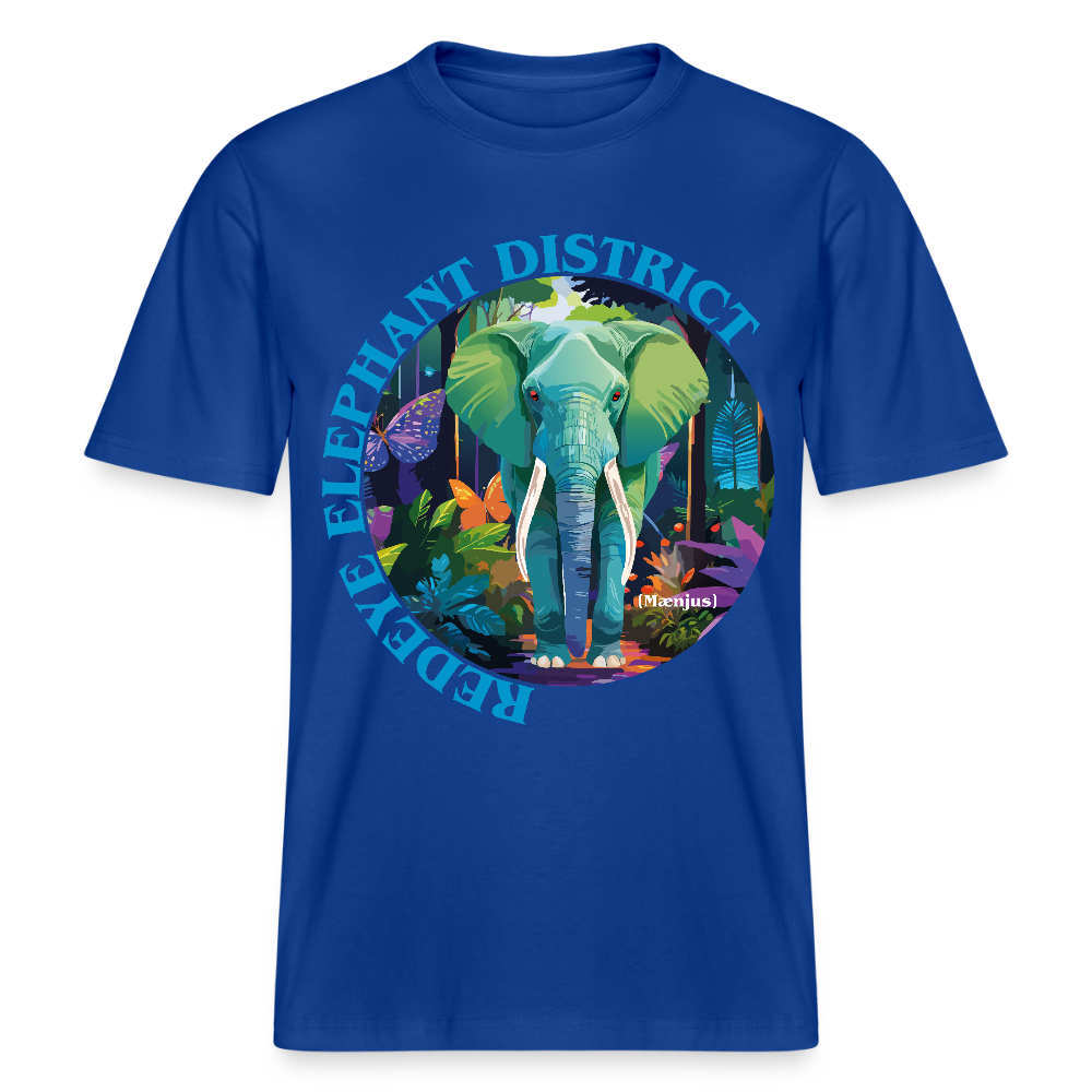 Relaxed Fit Unisex Bio-T-Shirt mit REDEYE ELEPHANT DISTRICT PRINT Vorderseite - Dunkelblau