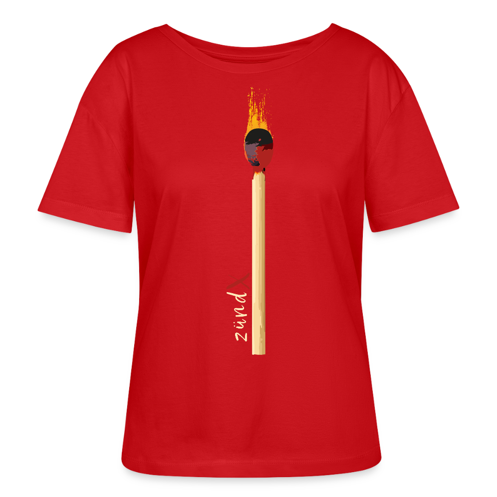 Frauen Bio Rundhals T-Shirt mit zündX PRINT - Rot
