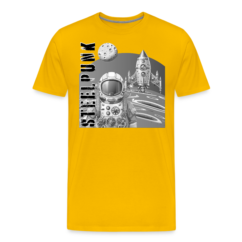 Männer Premium T-Shirt mit STEELPUNK PRINT - Sonnengelb