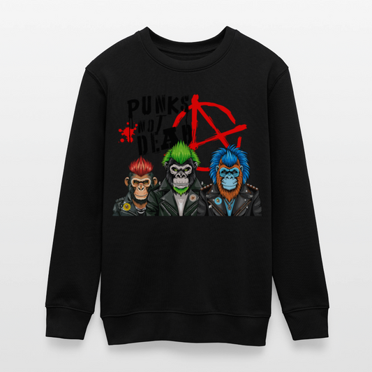 MNJS TEENS Bio Sweatshirt mit PUNKS NOT DEAD PRINT - Schwarz