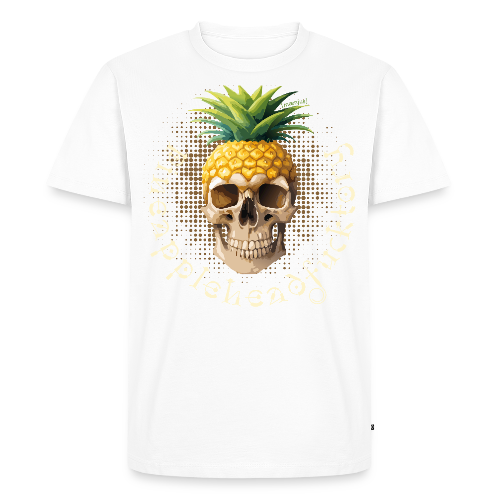 Männer Premium T-Shirt mit PINEAPPLEHEAD SKULL PRINT - Weiß