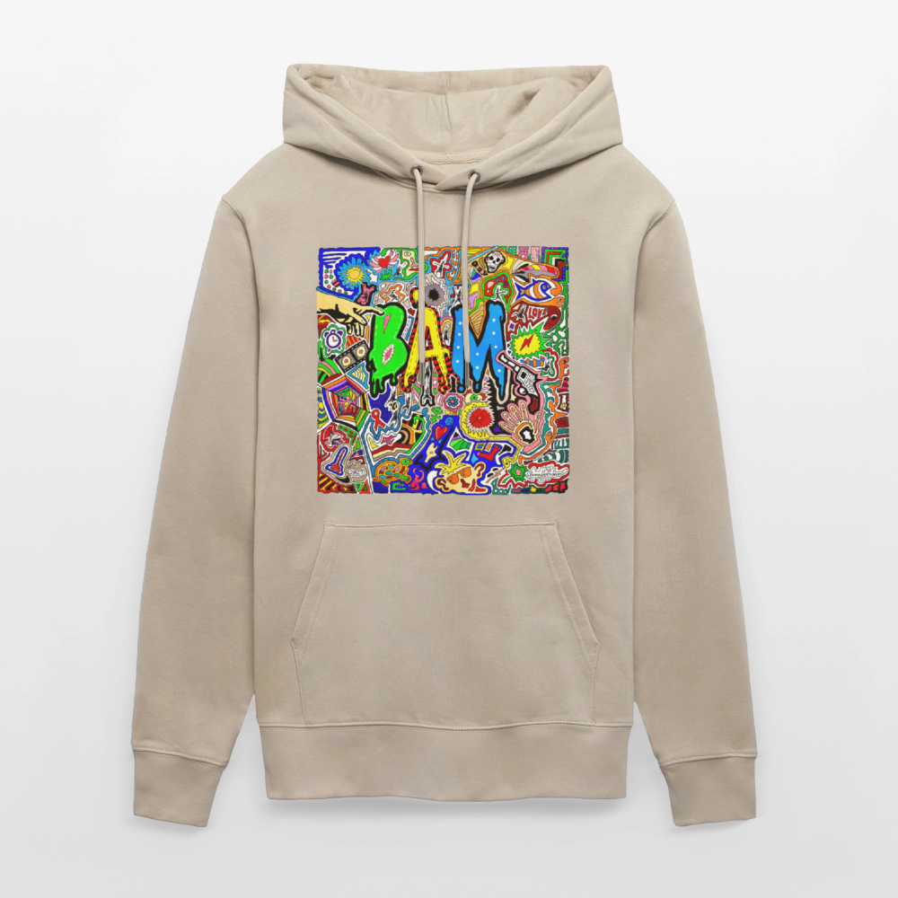 Unisex Bio-Hoodie mit BÄM PRINT - Beige