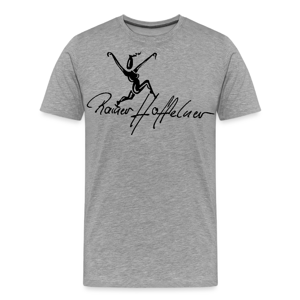 Männer Premium T-Shirt mit TUSCHEWEIBCHEN PRINT - Grau meliert