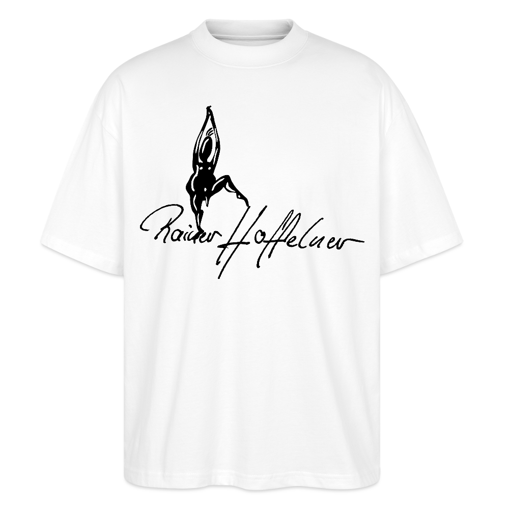 Oversized Unisex T-Shirt mit TUSCHEMÄNNCHEN PRINT - Weiß