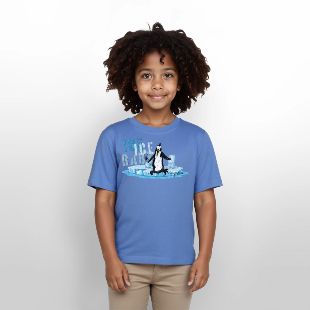 MNJS KIDS Bio T-Shirt mit ICE ICE BABY PRINT - Blau