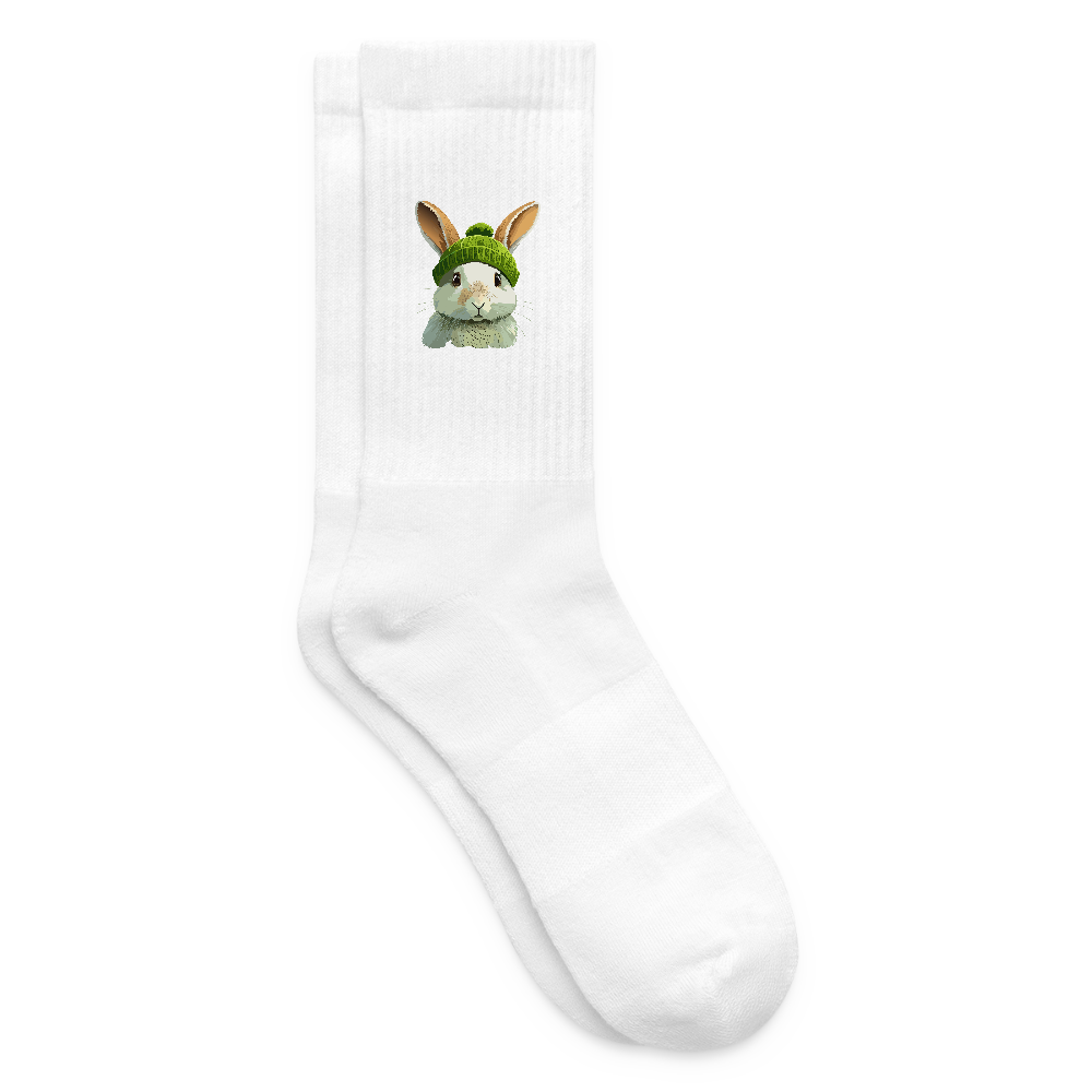 Tennissocken mit SNOWRABBIT Print - Weiß