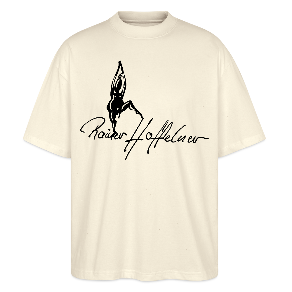 Oversized Unisex T-Shirt mit TUSCHEMÄNNCHEN PRINT - Weißgrau