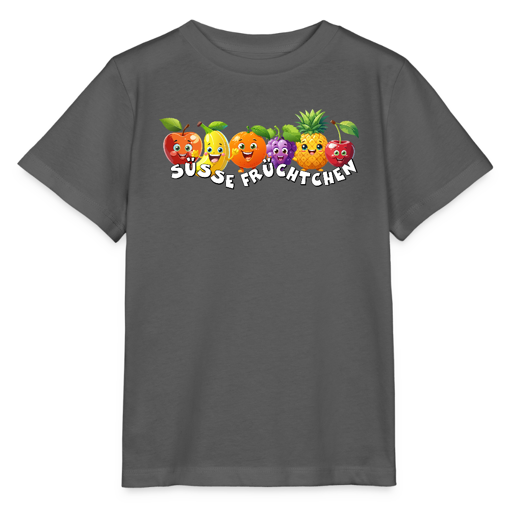 Kinder T-Shirt mit SÜSSE FRÜCHTCHEN PRINT - Anthrazit