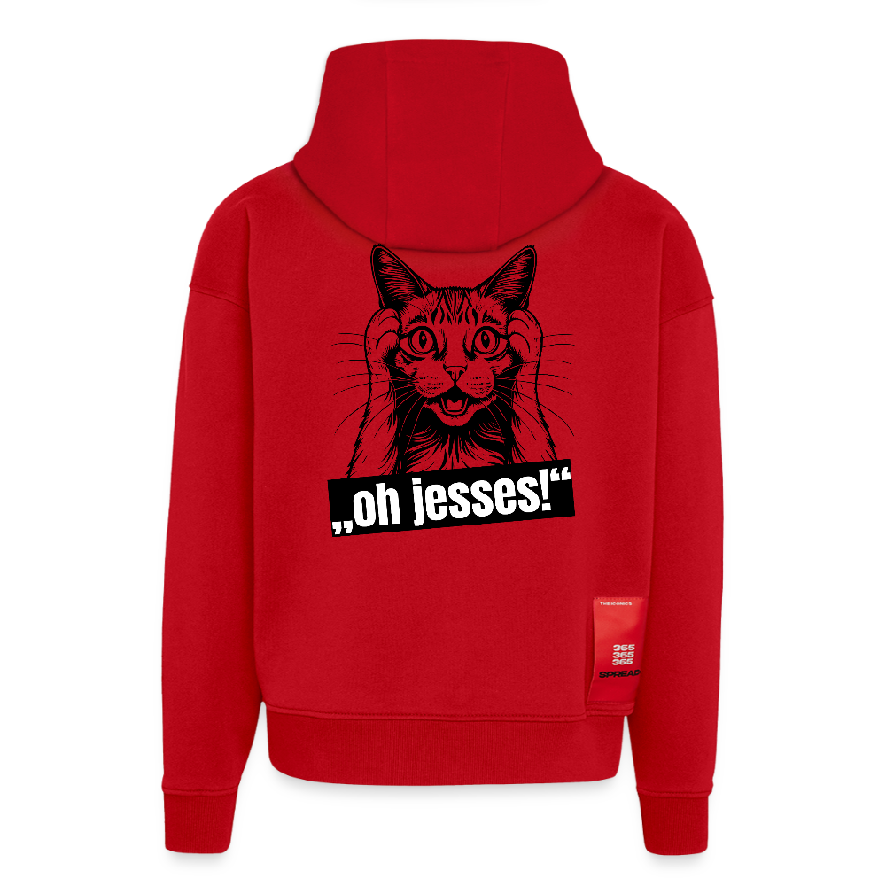 Heavyweight Oversized Organic Hoodie mit OH JESSES PRINT - Rot