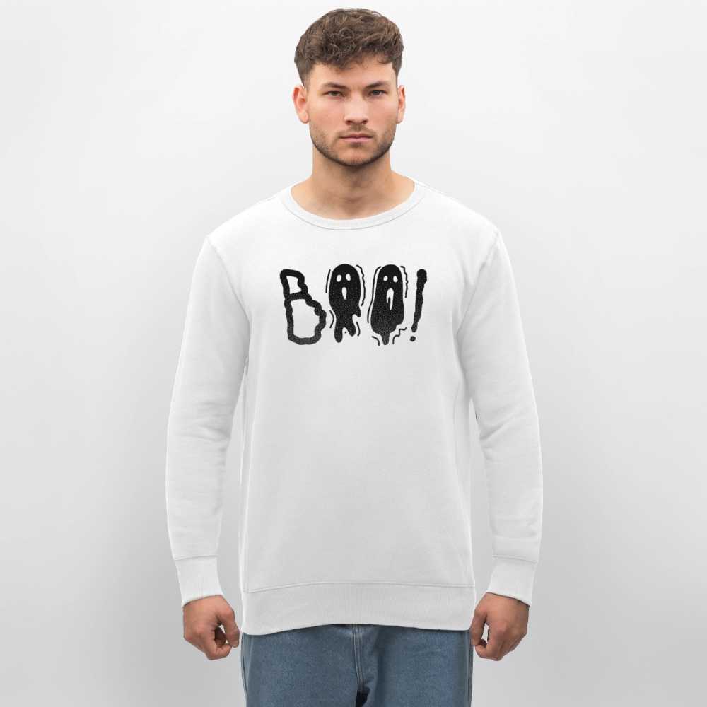 Unisex Bio-Sweatshirt mit BOO! PRINT - Weiß