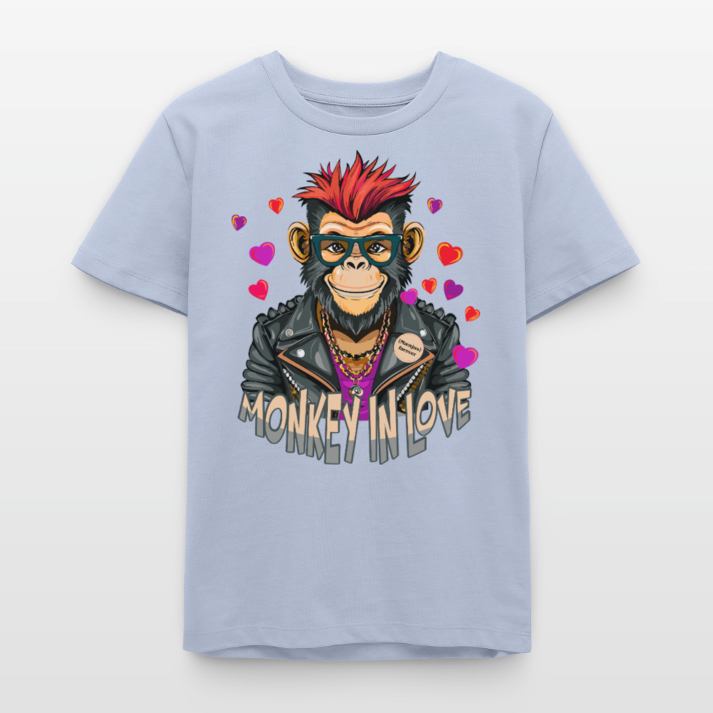 MNJS TEENS Bio T-Shirt mit MONKEY IN LOVE PRINT - Lavendel-Violett