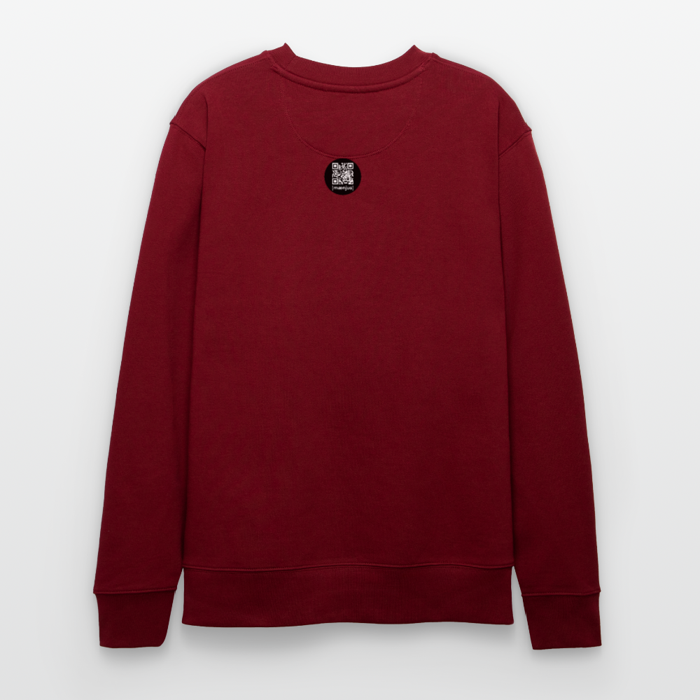 Unisex Bio-Sweatshirt mit SCHROTTWICHTEL PRINT - Burgunderrot