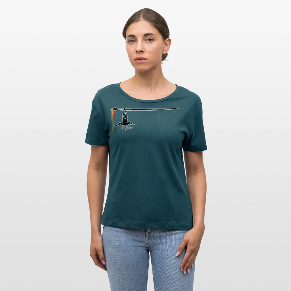 Frauen T-Shirt mit MÄNNLE PRINT - Dunkles Petrol