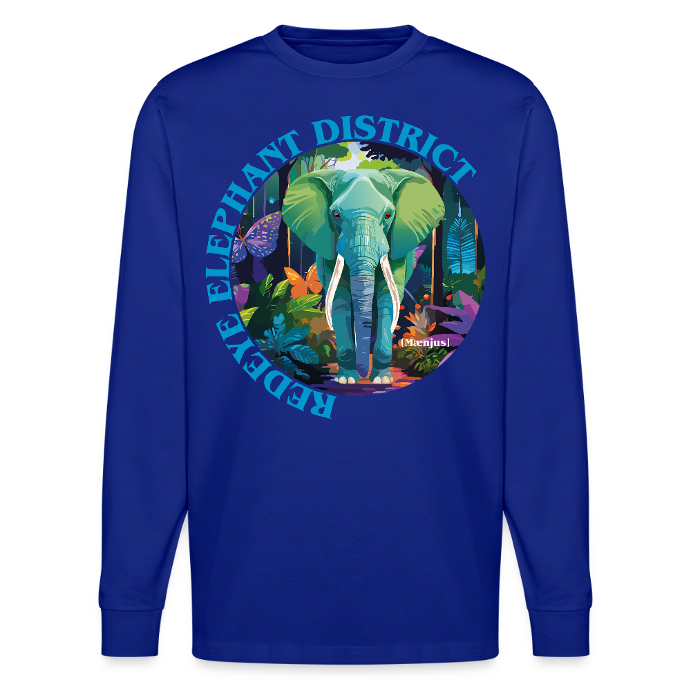 Unisex Bio-Langarmshirt mit REDEYE ELEPHANT DISTRICT PRINT - Königsblau