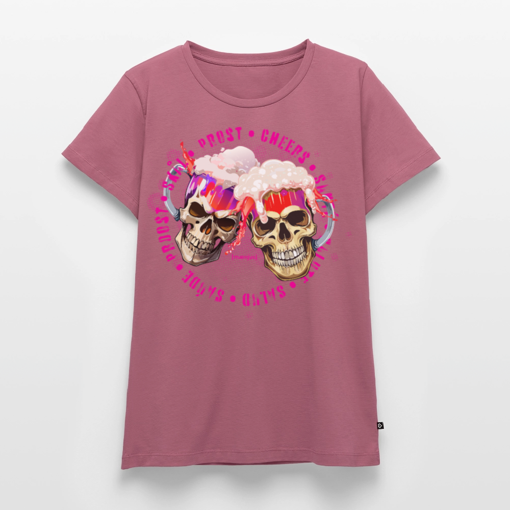 Frauen Premium T-Shirt mit OKTOBERFEST SKULL GIRL PRINT - Mauve