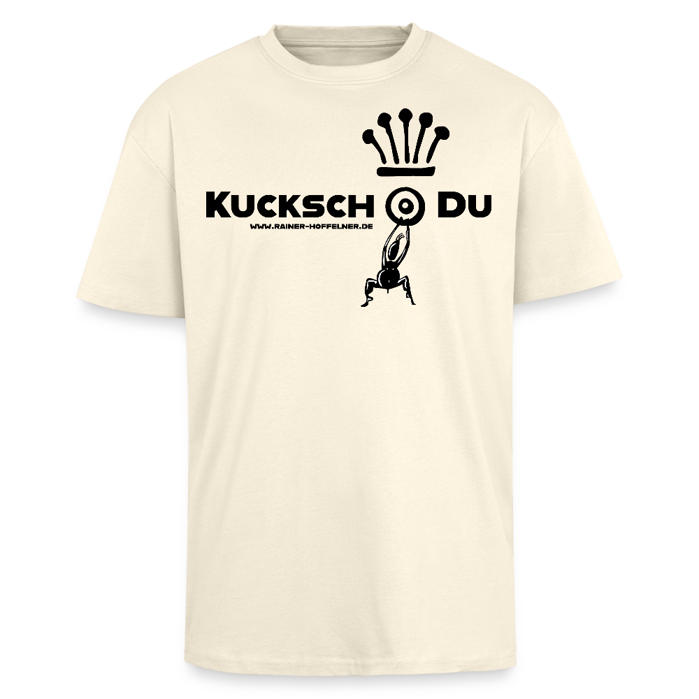 Heavy Oversize T-Shirt mit KUCKSCH DU PRINT - Creme