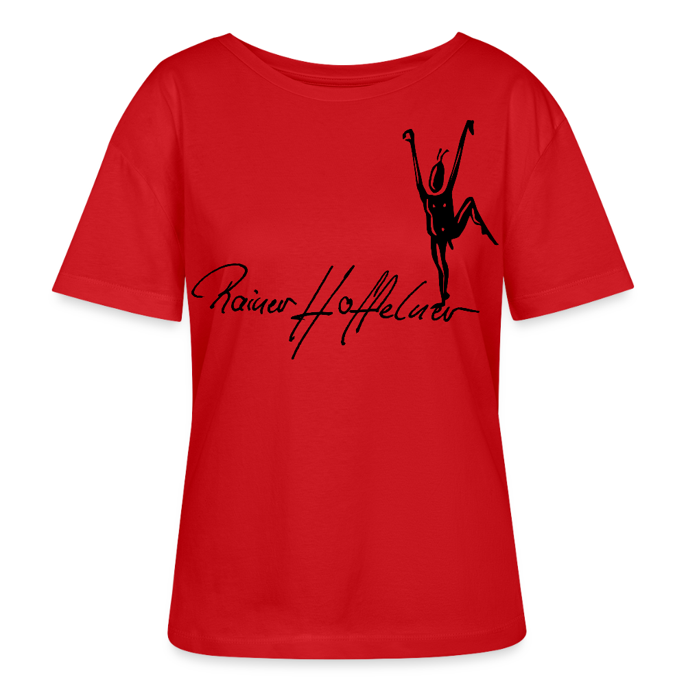 Frauen T-Shirt mit TUSCHEMÄNNCHEN PRINT - Rot