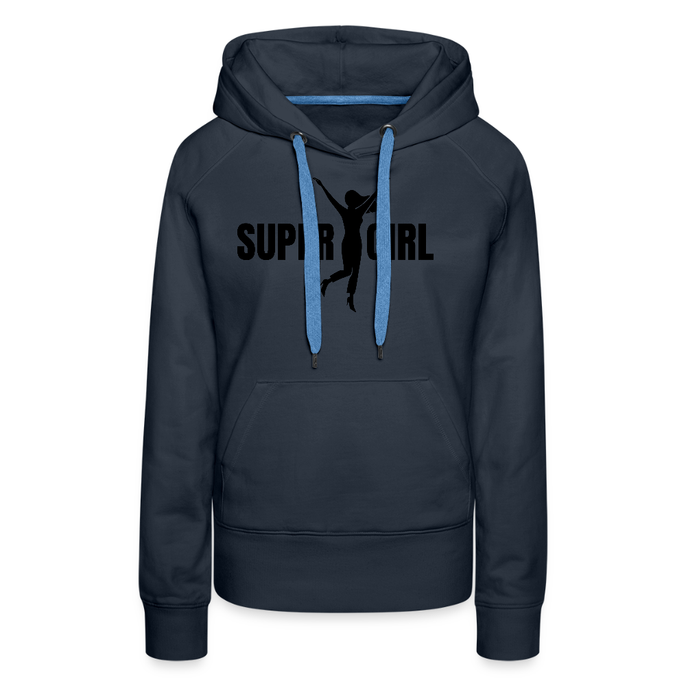 Frauen Premium Hoodie mit SUPERGIRL PRINT - Navy