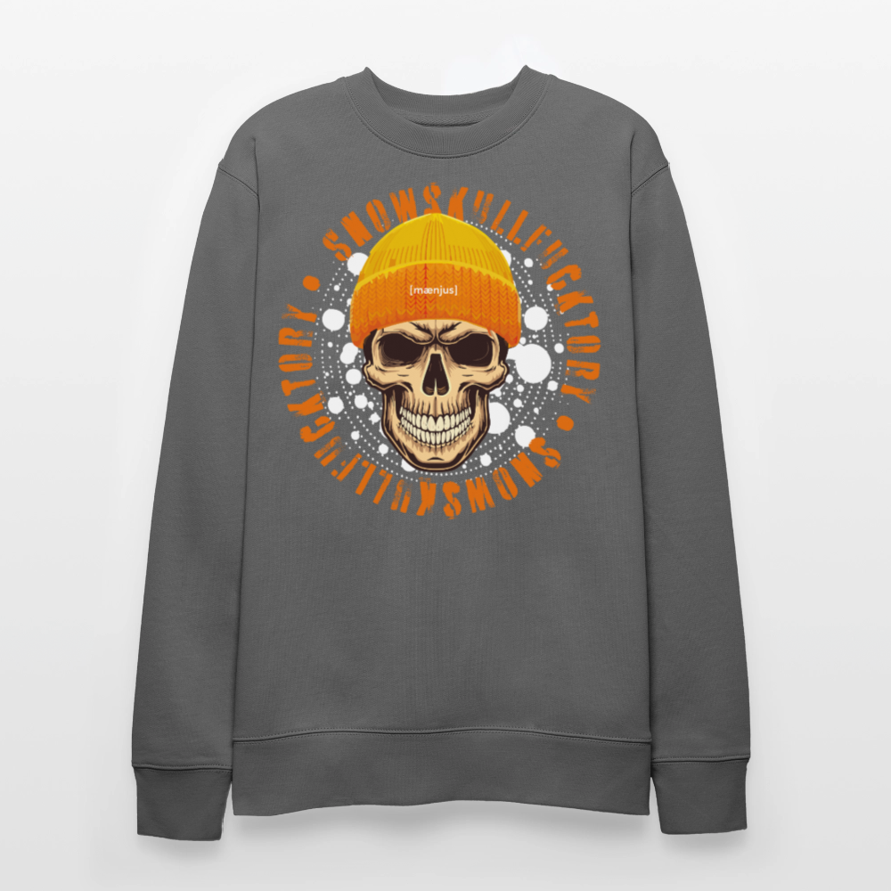 Unisex Bio-Sweatshirt mit SNOWSKULL FUCKTORY PRINT - Anthrazit