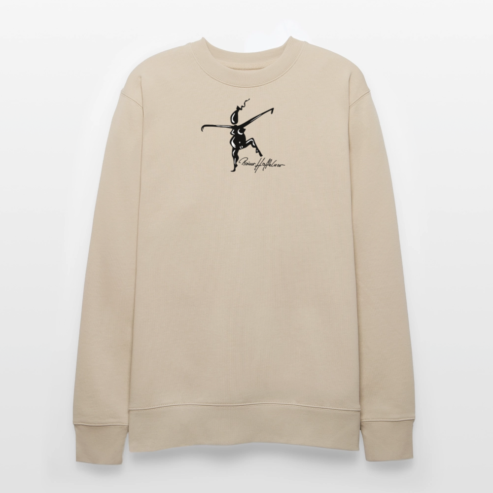 Unisex Bio-Sweatshirt mit TUSCHEWEIBCHEN PRINT - Beige