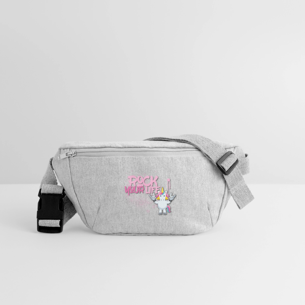 Gürteltasche mit ROCK YOUR LIFE PRINT - Grau meliert