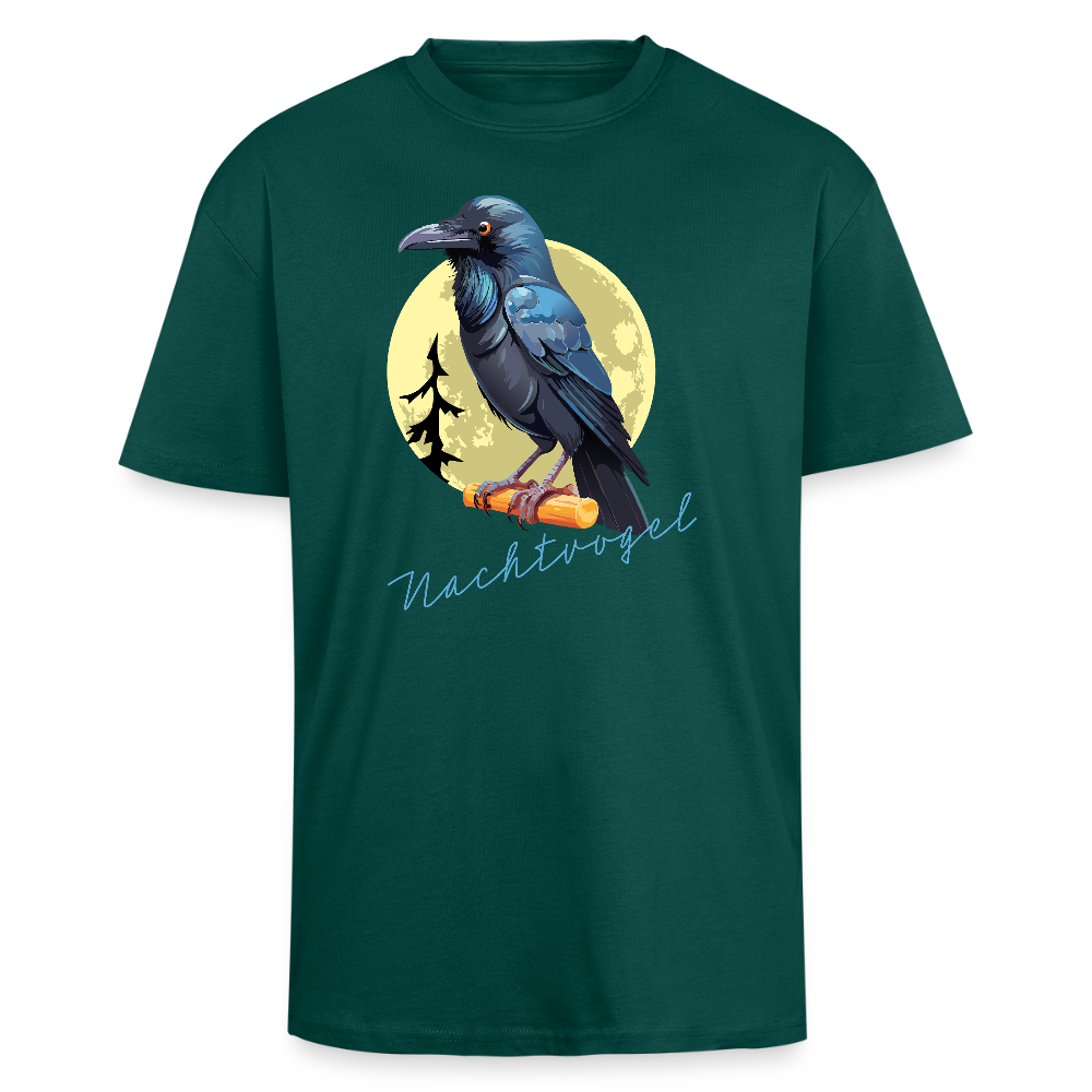 Heavy Oversize T-Shirt mit NACHTVOGEL PRINT - hunter Green