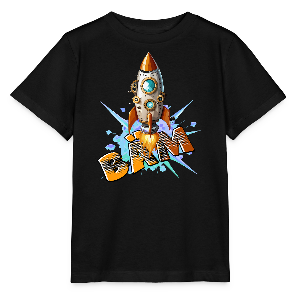 MNJS KIDS Bio T-Shirt mit BÄM PRINT - Schwarz