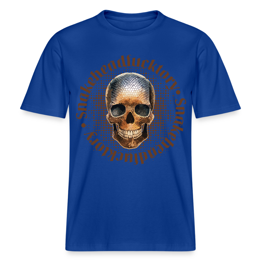 Relaxed Fit Unisex Bio-T-Shirt mit  SNAKEHEAD SKULL PRINT Vorderseite - Dunkelblau