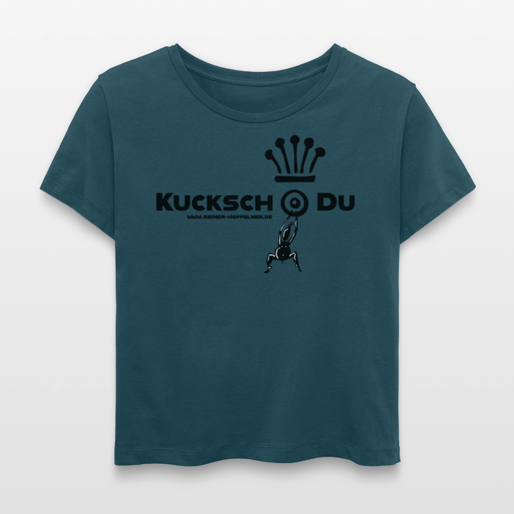 Frauen T-Shirt mit KUCKSCH DU PRINT - Dunkles Petrol