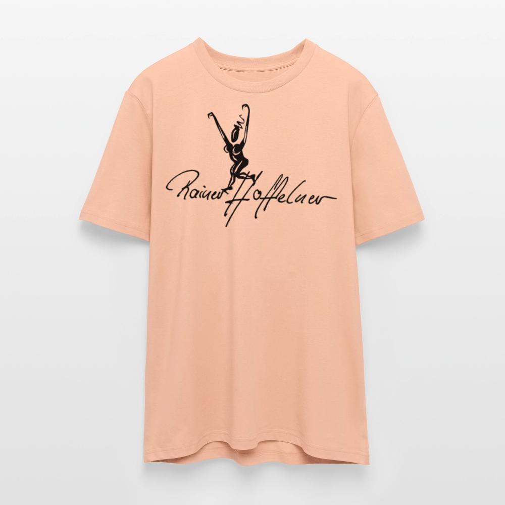 Unisex Bio-T-Shirt mit TUSCHEWEIBCHEN PRINT - Pfirsich