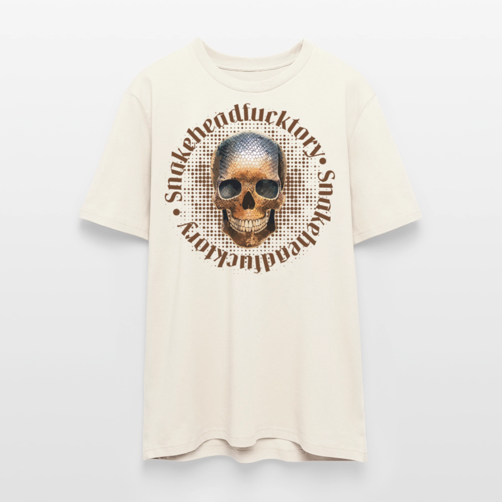 Unisex Bio-T-Shirt mit SNAKEHEAD SKULL PRINT Vorderseite - Naturweiß