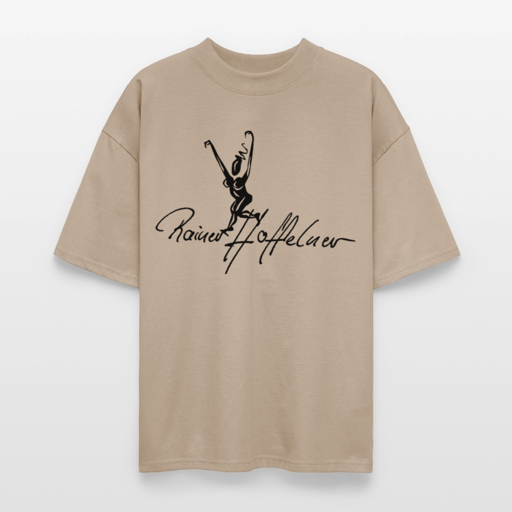 Oversized Unisex T-Shirt mit TUSCHEWEIBCHEN PRINT - Steingrau