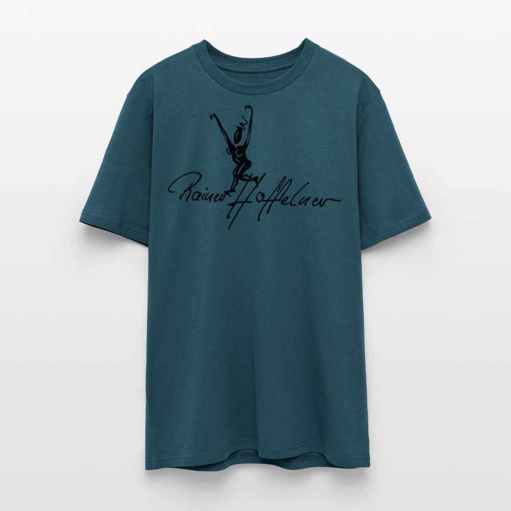 Unisex Bio-T-Shirt mit TUSCHEWEIBCHEN PRINT - Dunkles Petrol