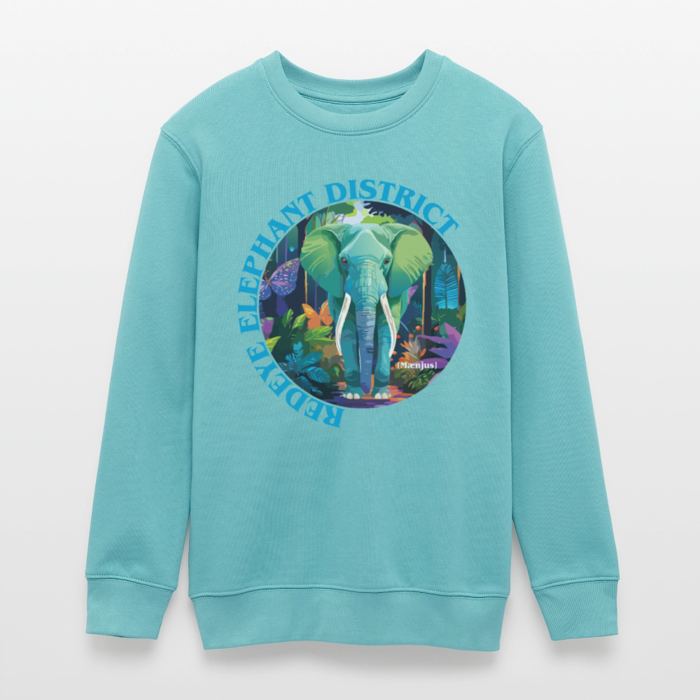 MNJS TEENS Bio Sweatshirt mit REDEYE ELEPHANT DISTRICT PRINT - Pastelltürkis