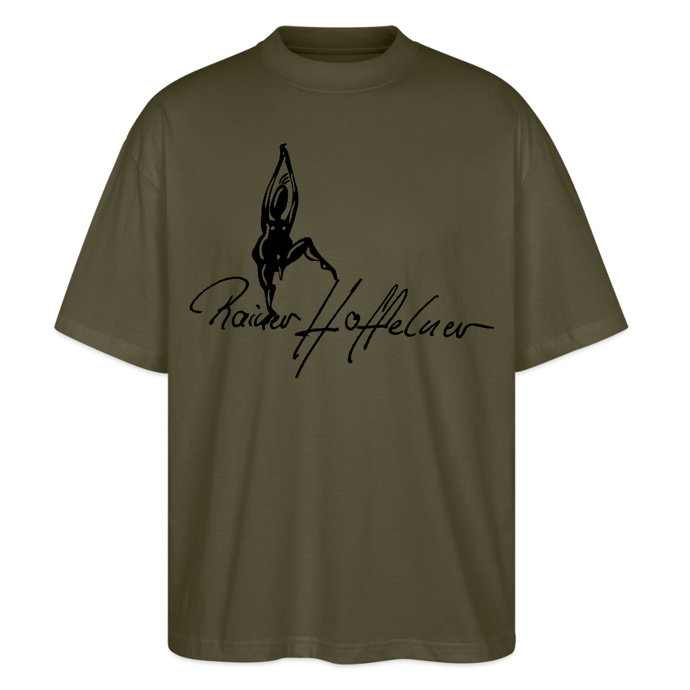 Oversized Unisex T-Shirt mit TUSCHEMÄNNCHEN PRINT - Khaki