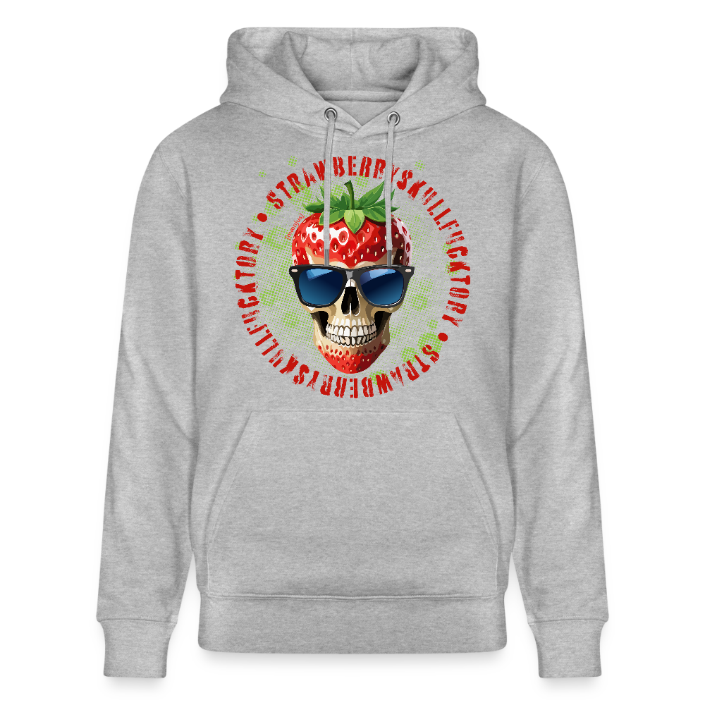 Unisex Hoodie mit STRAWBERRY SKULL PRINT - Grau meliert