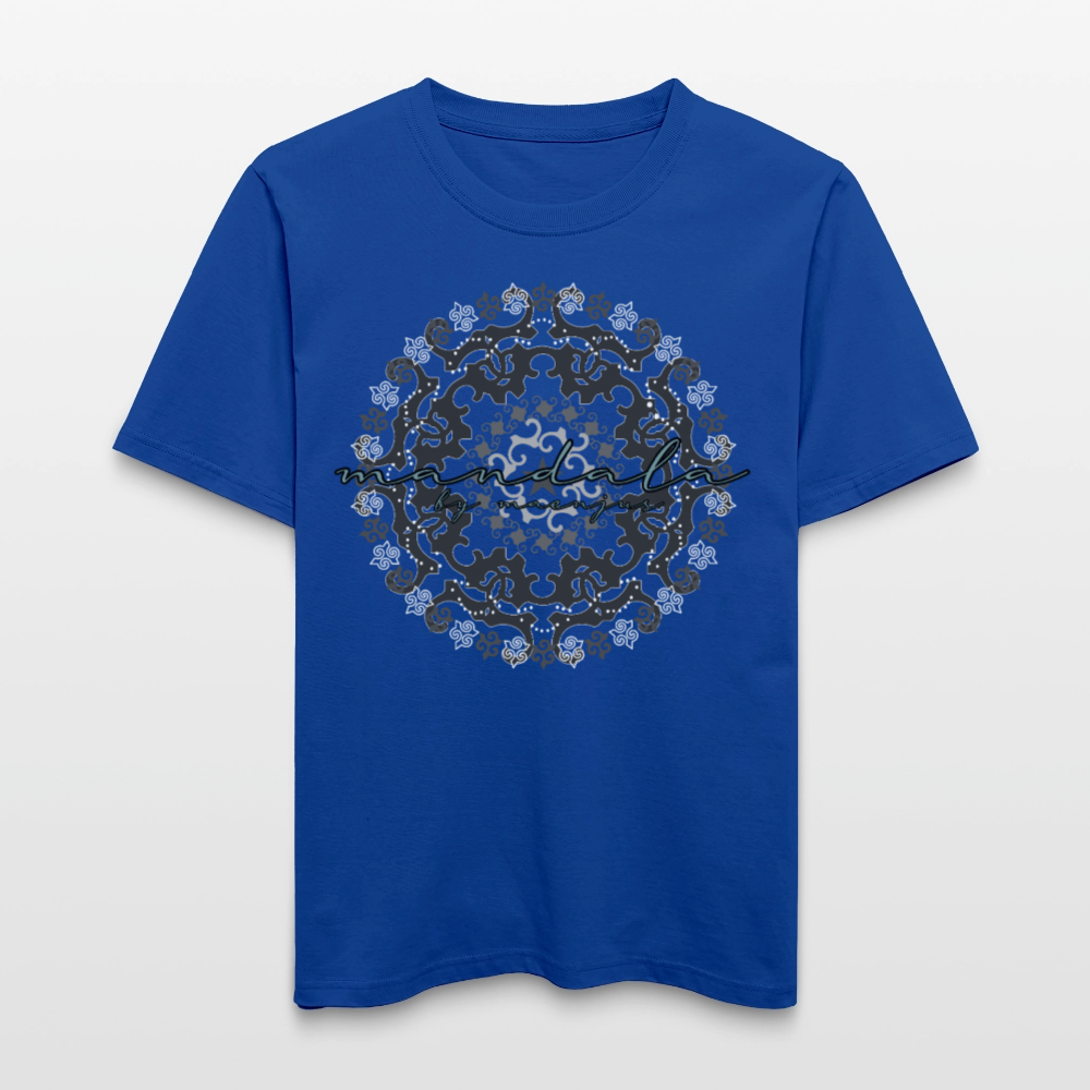 Unisex Bio-T-Shirt mit BLACK MANDALA PRINT - Dunkelblau