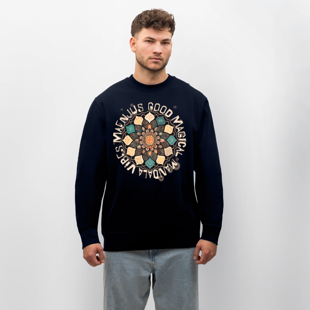 Unisex Bio-Sweatshirt mit MANDALA VIBES PRINT - Navy