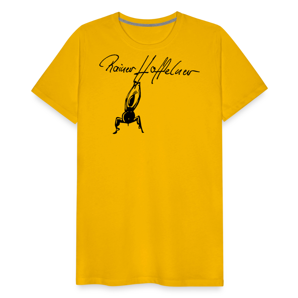 Männer Premium T-Shirt mit TUSCHEMÄNNCHEN PRINT - Sonnengelb
