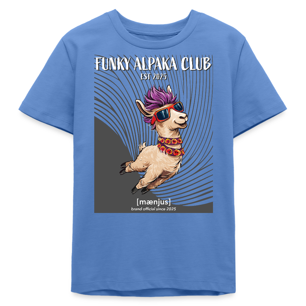 MNJS TEENS Bio T-Shirt mit FUNKY ALPAKA CLUB PRINT - Blau