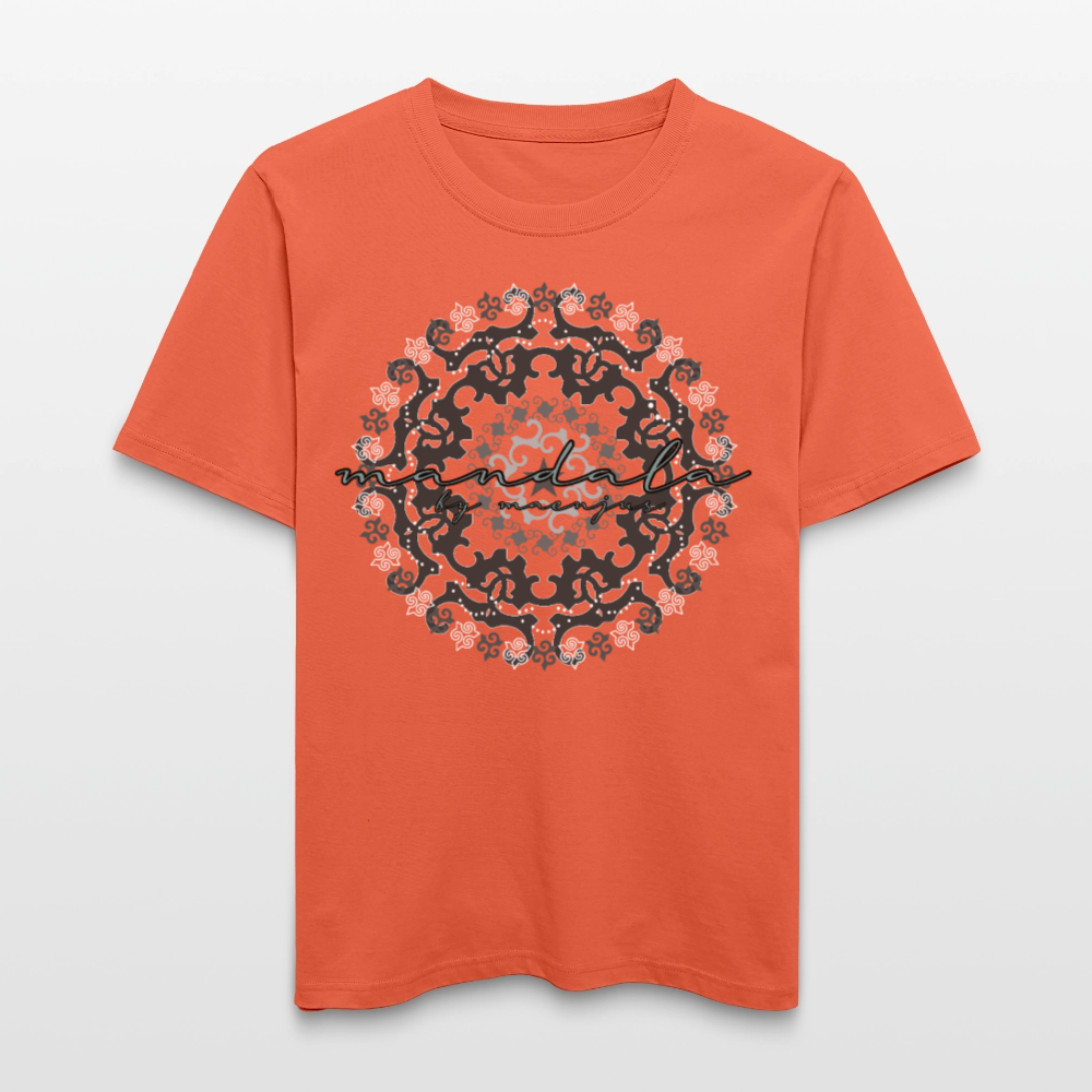 Unisex Bio-T-Shirt mit BLACK MANDALA PRINT - Hellrot