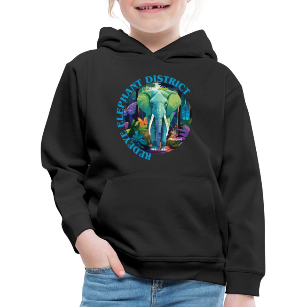 MNJS KIDS Premium Hoodie mit REDEYE ELEPHANT DISTRICT PRINT - Schwarz