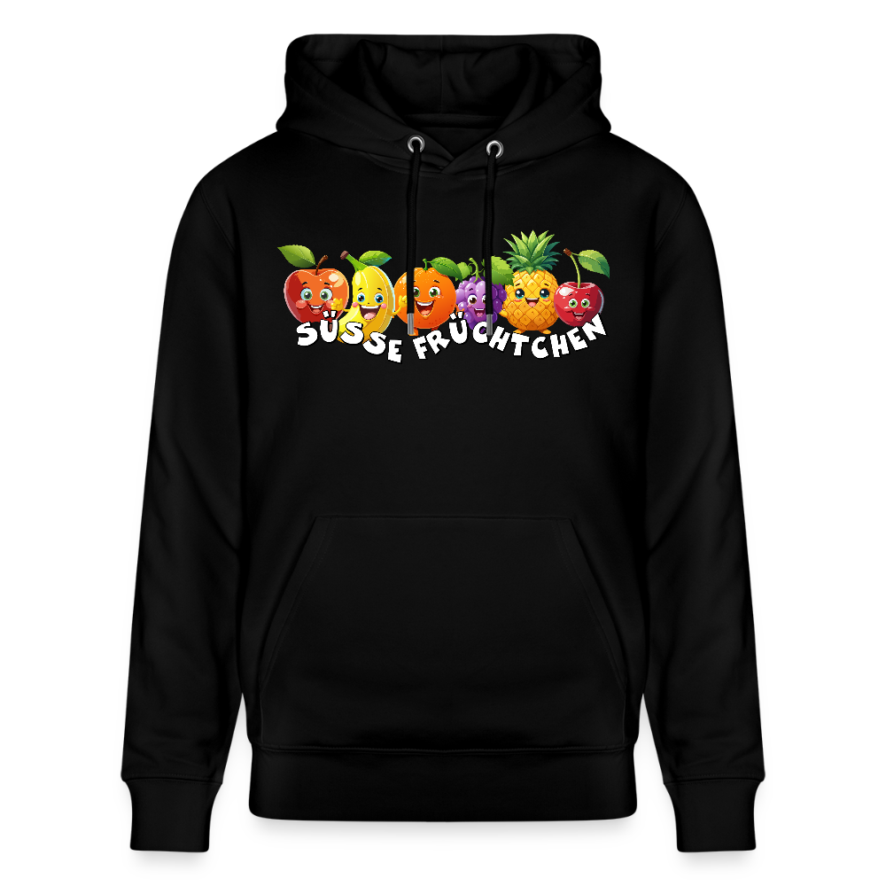 Unisex Hoodie mit SÜSSE FRÜCHTCHEN PRINT - Schwarz
