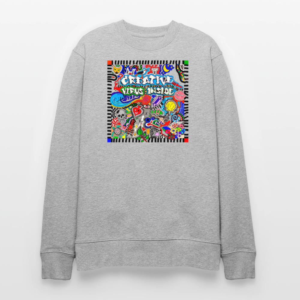 Unisex Bio-Sweatshirt mit CREATIVE VIRUS INSIDE PRINT - Grau meliert