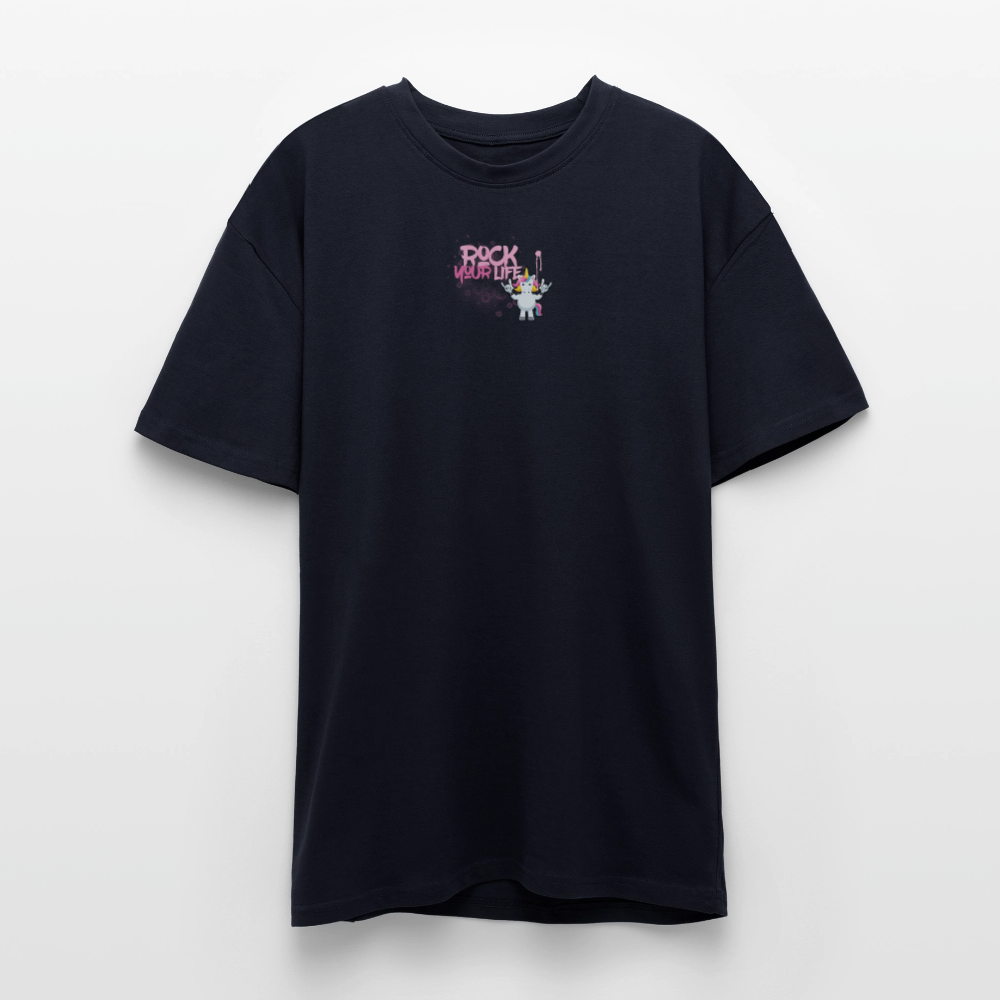 Heavy Oversize T-Shirt mit ROCK YOUR LIFE PRINT - French Navy