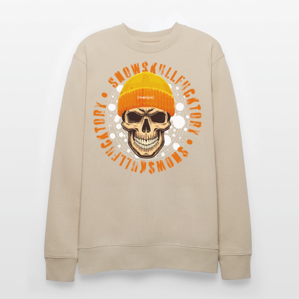 Unisex Bio-Sweatshirt mit SNOWSKULL FUCKTORY PRINT - Beige